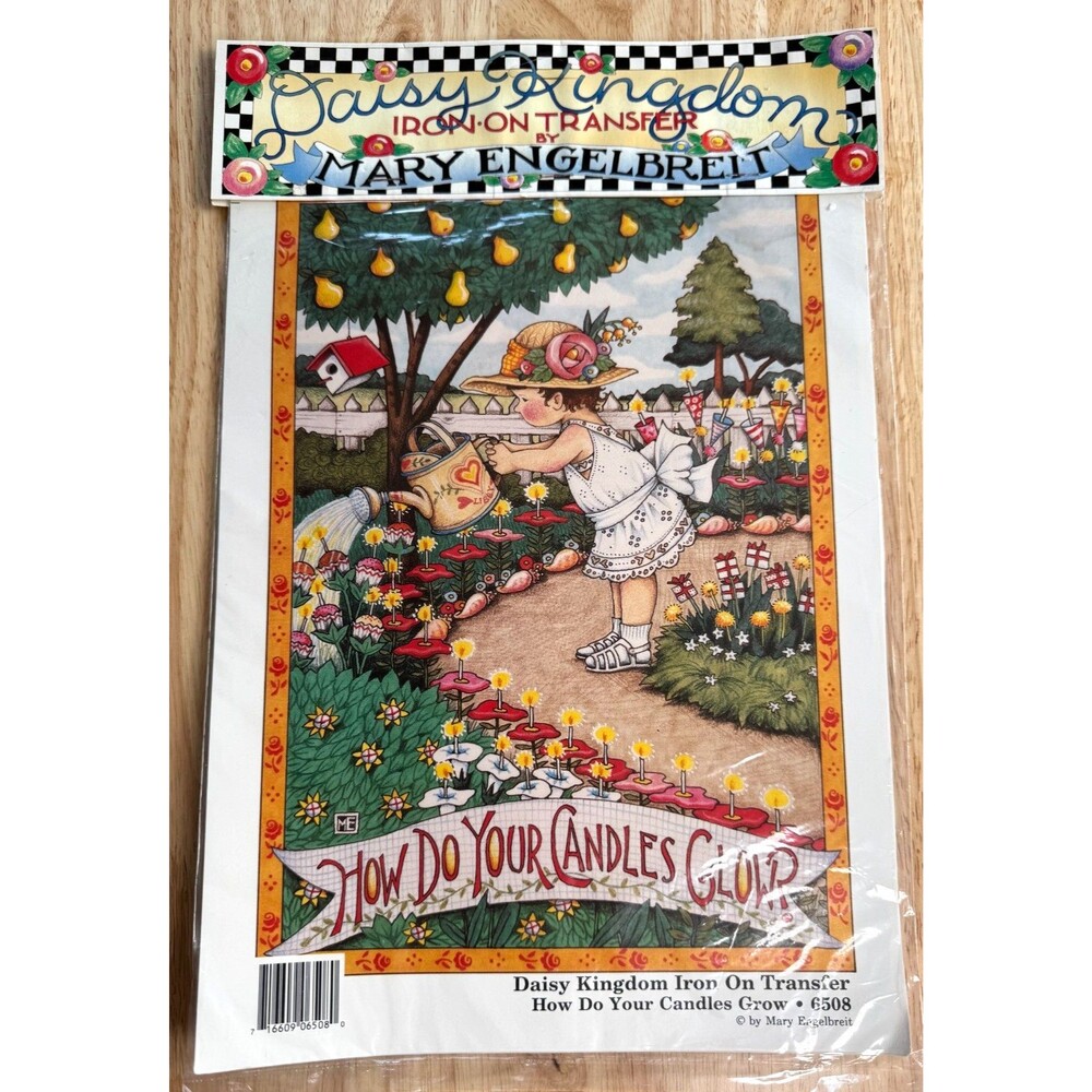 Mary Engelbreit Daisy Kingdom Iron-On 1990, How Do Your Candles Grow #6508